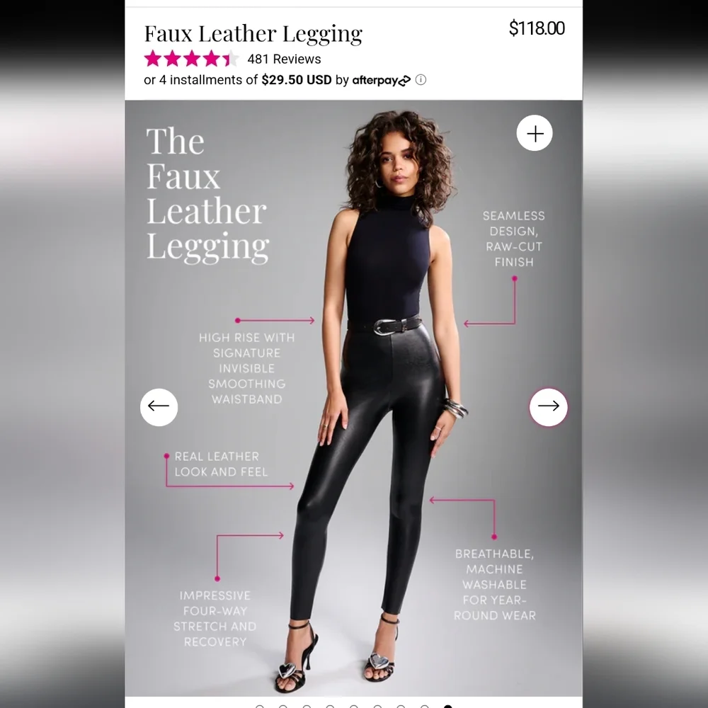 Commando FX Leather Smoothing Leggings NWT - Picture 6 of 9